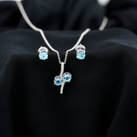 Aquamarine Bridal Jewelry Set with Diamond Accent