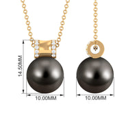 Elegant Tahitian Pearl Pendant with Diamond