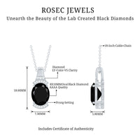 Certified 4.2 Carat Lab Grown Black and White Diamond Vintage Necklace