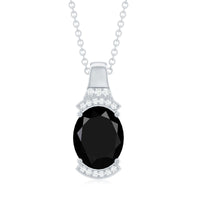 Certified 4.2 Carat Lab Grown Black and White Diamond Vintage Necklace