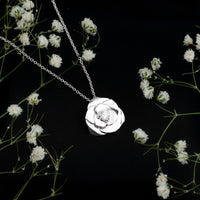 Certified Lab Grown Diamond Rose Pendant Necklace