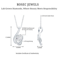 Certified Oval Shape Lab Grown Diamond Designer Necklace