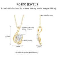 Certified Oval Shape Lab Grown Diamond Designer Necklace