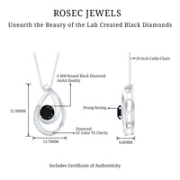 Certified Lab Grown Black and White Diamond Teardrop Necklace