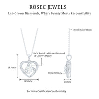 Certified Lab Grown Diamond Solitaire Heart Pendant