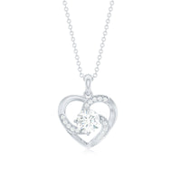 Certified Lab Grown Diamond Solitaire Heart Pendant
