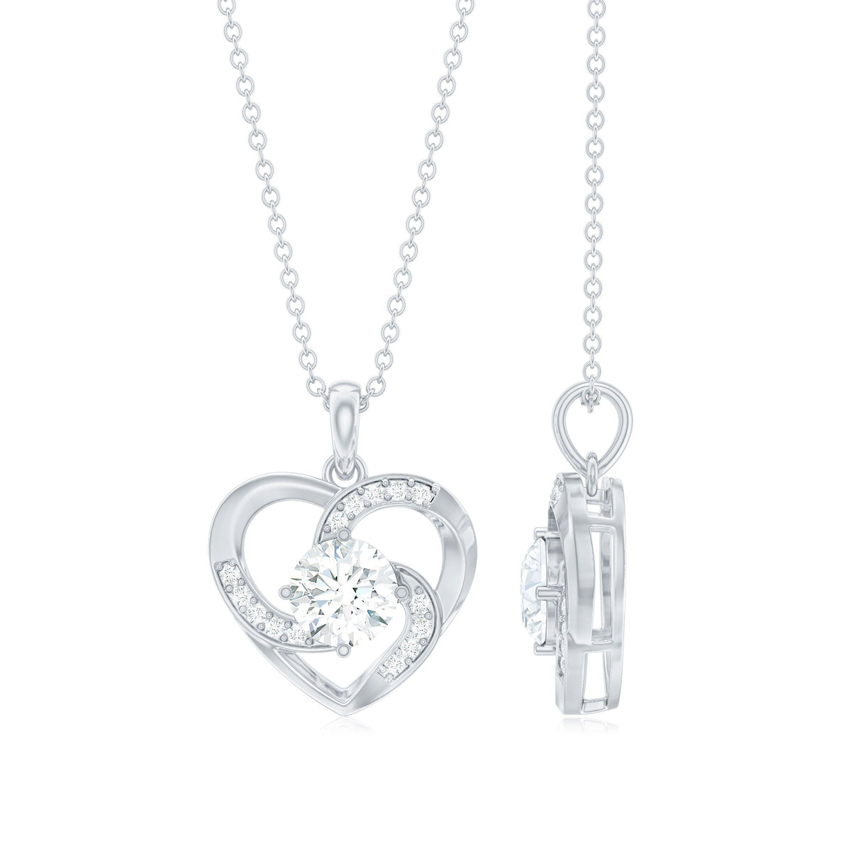 Certified Lab Grown Diamond Solitaire Heart Pendant