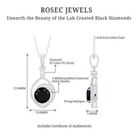 Certified 2 Carat Lab Grown Black and White Diamond Drop Necklace