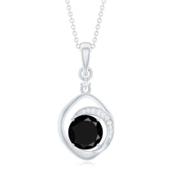 Certified 2 Carat Lab Grown Black and White Diamond Drop Necklace