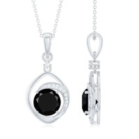 Certified 2 Carat Lab Grown Black and White Diamond Drop Necklace