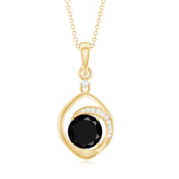 Certified 2 Carat Lab Grown Black and White Diamond Drop Necklace