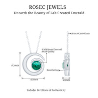 Lab Grown Emerald Solitaire Pendant Necklace