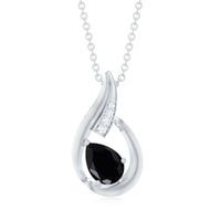 Pear Shape Lab Grown Black Diamond Designer Necklace For Women