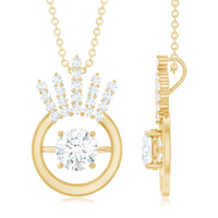 Designer Lab Grown Diamond Crown Necklace