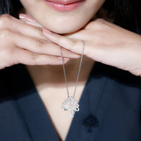 Certified Cubic Zirconia Tree of Life Necklace in Sterling Silver