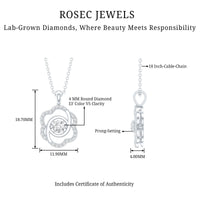 Flower Pendant Necklace with Lab Grown Diamond