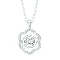 Flower Pendant Necklace with Lab Grown Diamond