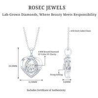 Certified Lab Grown Diamond Heart Pendant Necklace