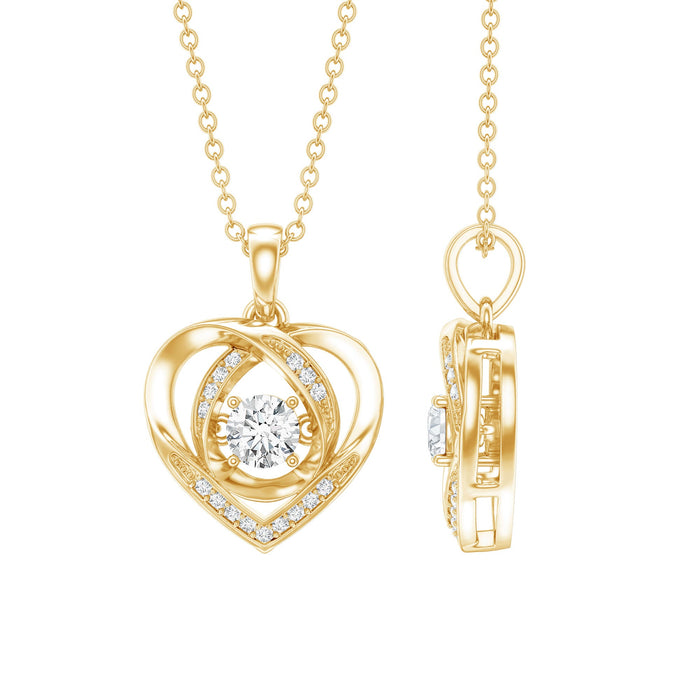 Lab grown diamond heart pendant necklace by Rosec Jewels featuring a sparkling heart-shaped pendant on a delicate chain.