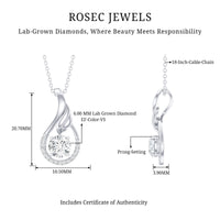 Certified Round Lab Grown Diamond Designer Pendant Necklace