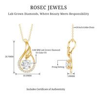 Certified Round Lab Grown Diamond Designer Pendant Necklace