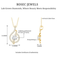 Certified Lab Grown Diamond Leaf Necklace