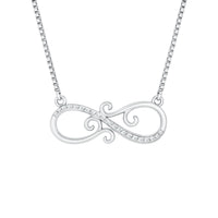 Vintage Style CZ Diamond Infinity Necklace in Sterling Silver