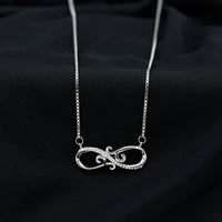 Vintage Style CZ Diamond Infinity Necklace in Sterling Silver