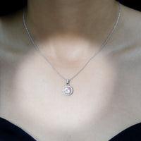 Natural 2 Carat Peach Morganite Solitaire Necklace With Silver Chain
