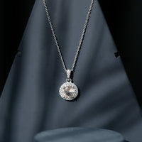 Natural 2 Carat Peach Morganite Solitaire Necklace With Silver Chain