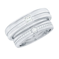 Real Diamond Couple Wedding Band Set