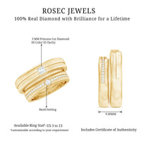 Real Diamond Couple Wedding Band Set