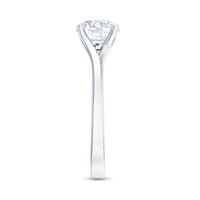 Certified Solitaire Moissanite bypass engagement ring from Rosec Jewels featuring a sparkling center stone and elegant bypass design.