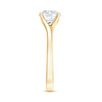 Rosec Jewels certified solitaire moissanite bypass engagement ring featuring a sparkling central stone and elegant band design.