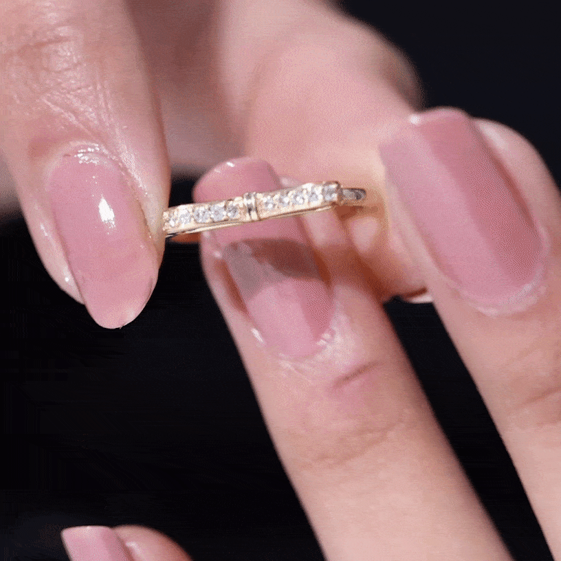 Rosec Jewels natural diamond bow promise ring for women featuring a yellow gold band and sparkling diamond accents.