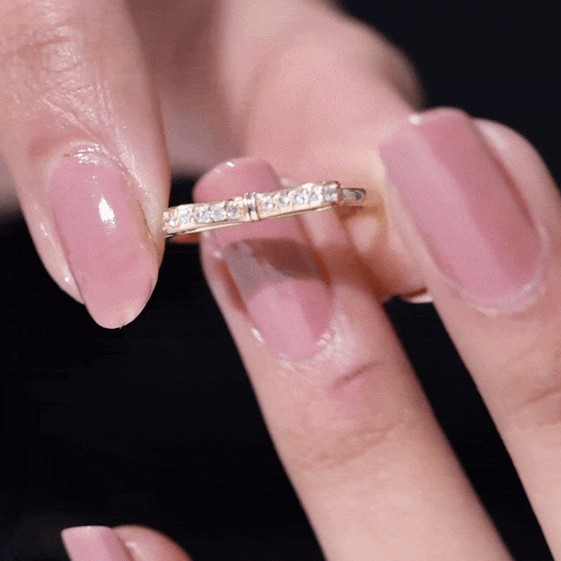 Rosec Jewels natural diamond bow promise ring for women featuring a yellow gold band and sparkling diamond accents.
