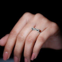 Natural diamond bow promise ring for women by Rosec Jewels, featuring a delicate design with sparkling diamonds and a polished band.