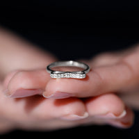Natural diamond bow promise ring for women by Rosec Jewels, featuring a delicate design with sparkling diamonds and a polished band.
