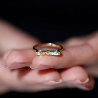 Elegant natural diamond bow promise ring for women by Rosec Jewels, featuring a delicate diamond bow design.