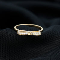 Natural diamond bow promise ring for women by Rosec Jewels, featuring a delicate design with sparkling diamonds.