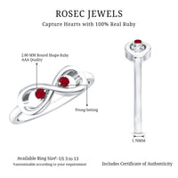 Natural Ruby Infinity Promise Ring for Women