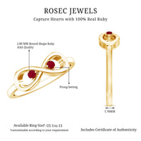 Natural Ruby Infinity Promise Ring for Women