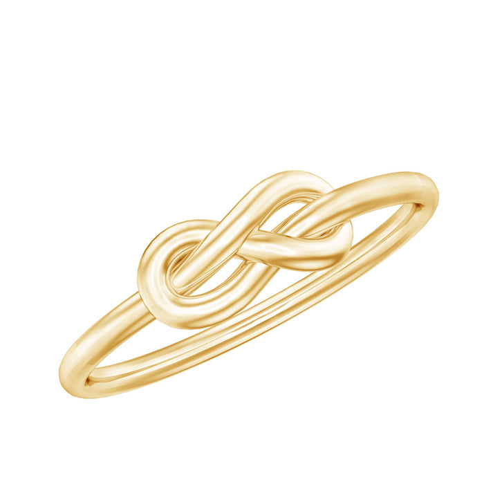 Rosec Jewels Infinity Knot Promise Ring for Women, silver-toned ring with an elegant infinity knot design.