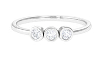 Natural Diamond 3 Stone Promise Ring with Certificate