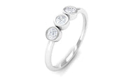 Natural Diamond 3 Stone Promise Ring with Certificate