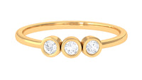 Natural Diamond 3 Stone Promise Ring with Certificate