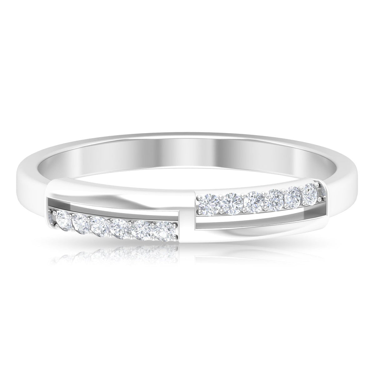 Round Diamond Band Ring in Prong Setting