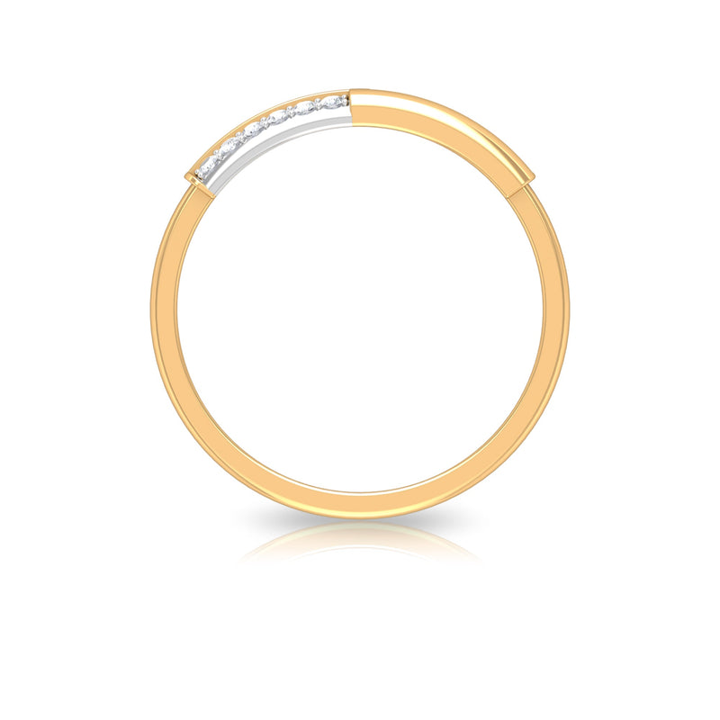 Round diamond band ring in prong setting by Rosec Jewels, featuring sparkling diamonds on a sleek gold band.