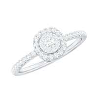 Brilliant Cut Diamond Engagement Ring in Illusion Setting