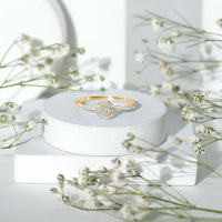 Brilliant Cut Diamond Engagement Ring in Illusion Setting